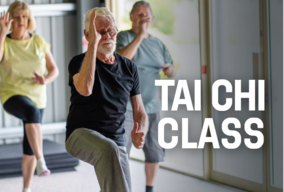 People attending a tai chi class