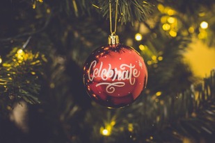 Christmas bauble on a tree