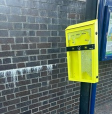 Vandalised ballot bin