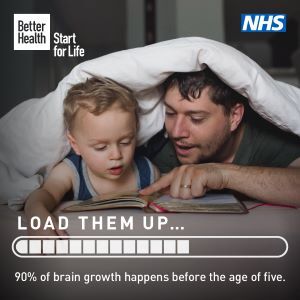 Better start - health for Life, campaign image of a dad and young toddler