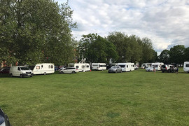 Caravans situated on green space