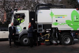 Street Sweeper and Cllr Neden-Watts