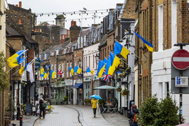 Twickenham Church Street with Ukraine flags