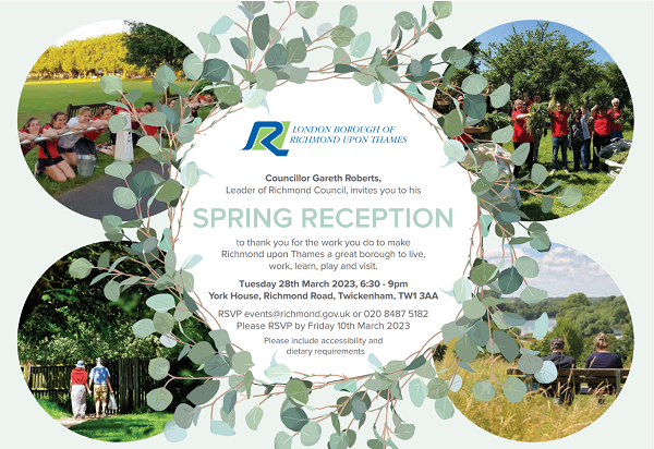 Cllr Gareth Roberts invites you to his Spring Reception on Tuesday 28 March 