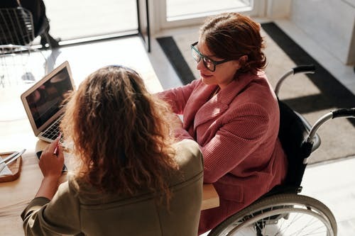 Women in wheelchair