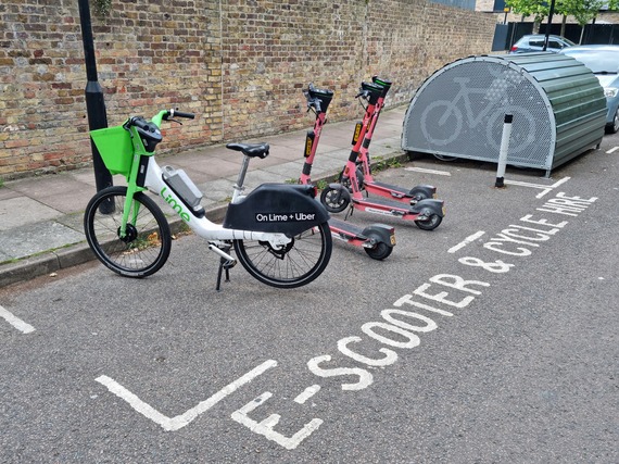 E-bike and e-scooter parking bay