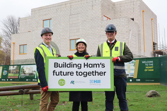 Councillor Gareth Roberts (Leader for Richmond Council), Sarah Thomas (Chief Executive - RHP) and Cain Peters (Managing Director - Hill Group)