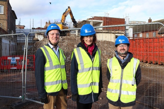 King Street demolition completes. L to R Cllrs Gareth Roberts, Julia Neden-Watts and James Chard