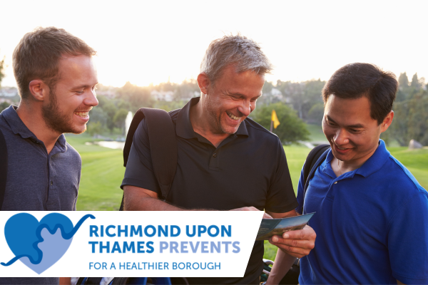 men playing golf