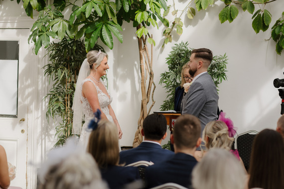 A wedding ceremony underway in the Winter Garden of York House