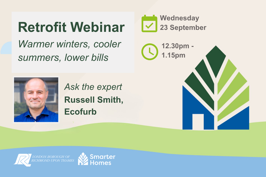 Retrofit webinar, 23 Sept, 12.30-1.15pm. Learn how home retrofit can deliver warmer winters, cooler summers and lower bills.