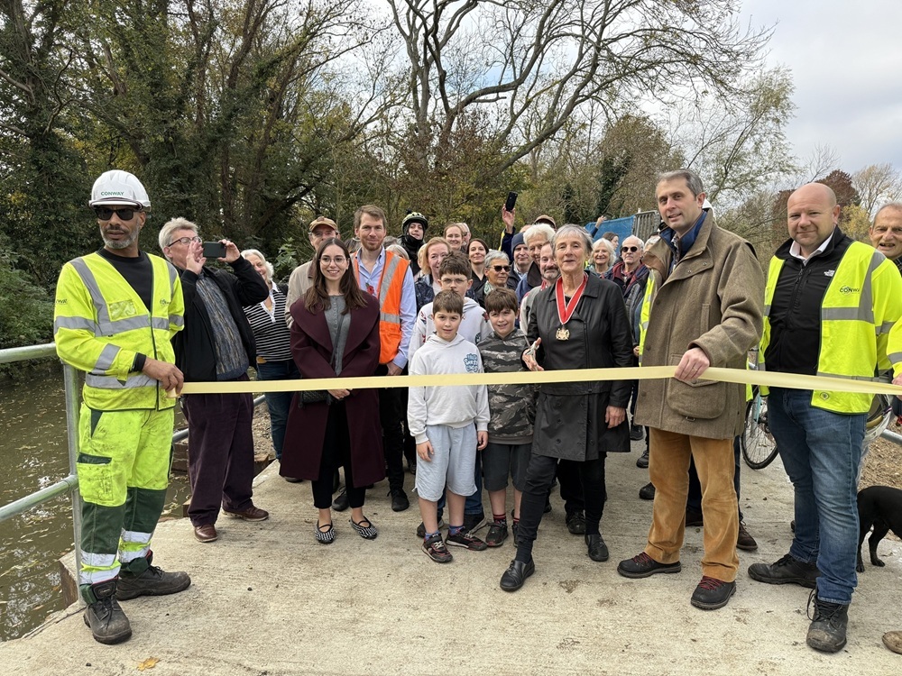 Towpath reopening ribbon cut