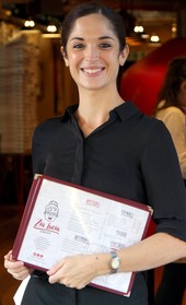 person with menu