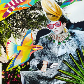 Brightly coloured collage