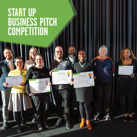Photo of winners of previous business pitch competition