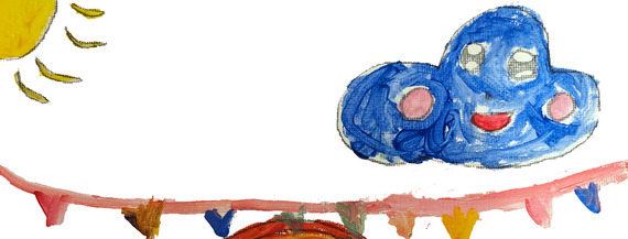 painting of sun and cloud