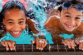 children swimming