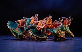 South Asian Dancers From Pagrav Dance Co Dancing In Traditional Costume