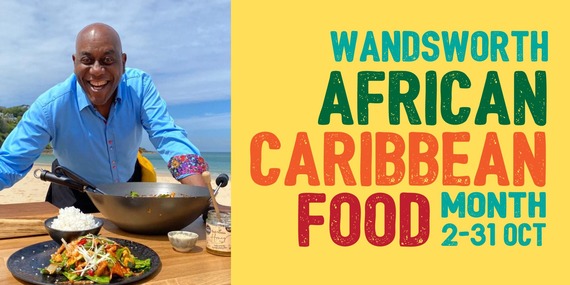 Wandsworth African Caribbean Food Month Logo with a picture of Ainsley Harriott