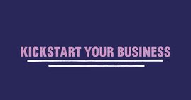 Kickstart your business text logo