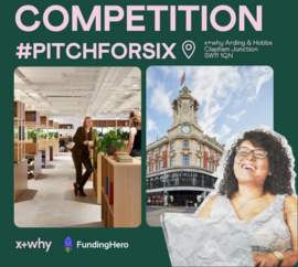 Competition Graphic stating Pitch for six
