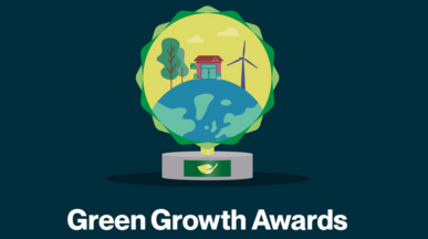 Green Growth Award Text and small earth graphic
