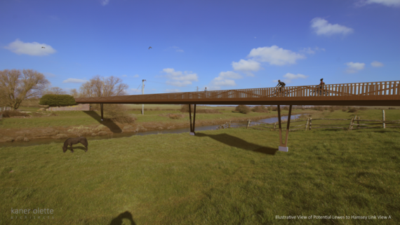 Cycle and foot bridge from Lewes to Hamsey