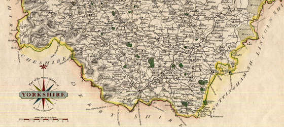 John Cary Map of Yorkshire