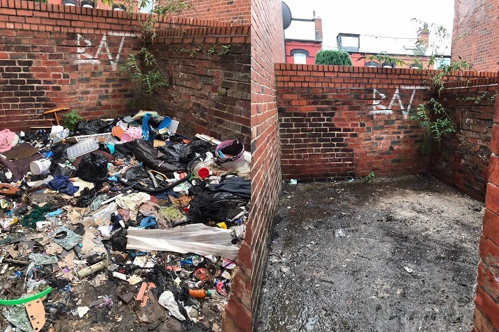 Before & after of bin yard 