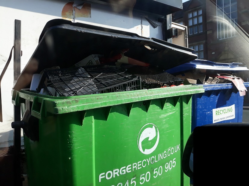 Overflowing bin Harehills Road