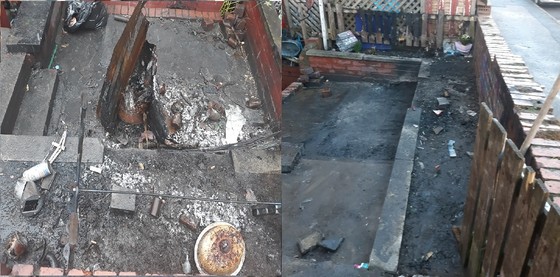 Seaforth Avenue before/after waste cleared in garden
