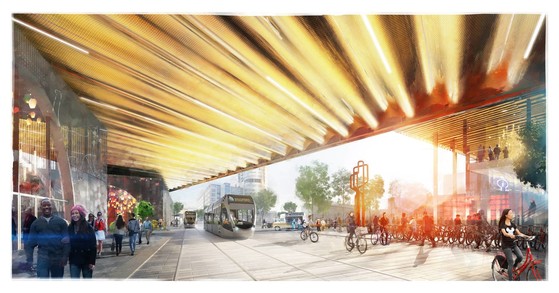 Tram entry to Leeds Stn