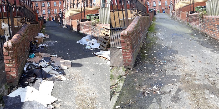 Communal Collection area cleansed on Rossington Place