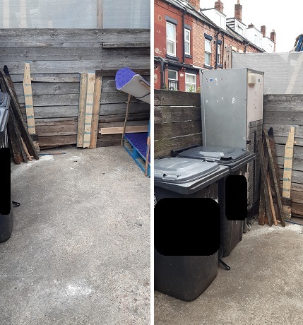 Waste in garden - after