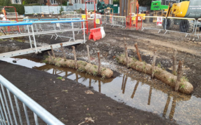 A section of the Kell Beck with some coir rolls in place