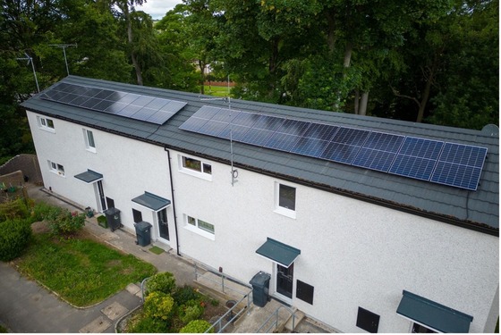 Aerial photo of Holtdales buildings following retrofit