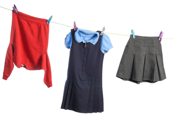 School uniform on a washing line