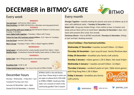 BITMO's GATE December programme