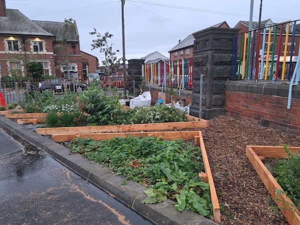 Community vegetable growing beds at Royal Park