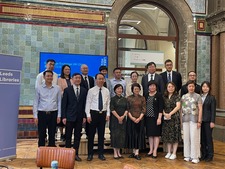 Chinese librarians posing for a photo