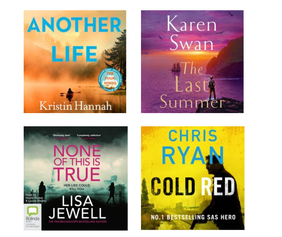 A series of 4 book covers, available on BorrowBox