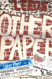 Colour image showing newspaper front covers