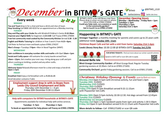 BITMO's GATE programme for December 2024