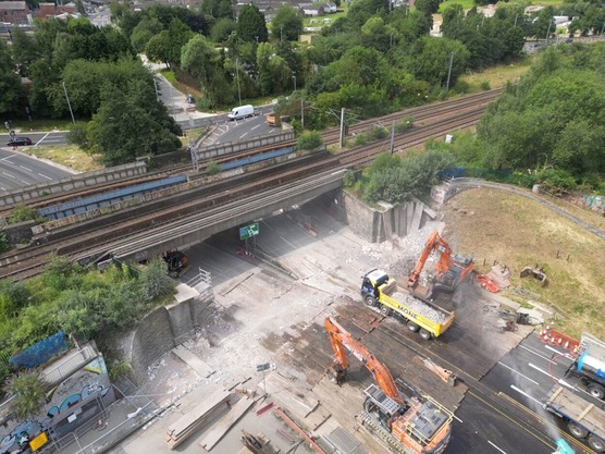 Armley Gyratory Wellington footbridge demolition