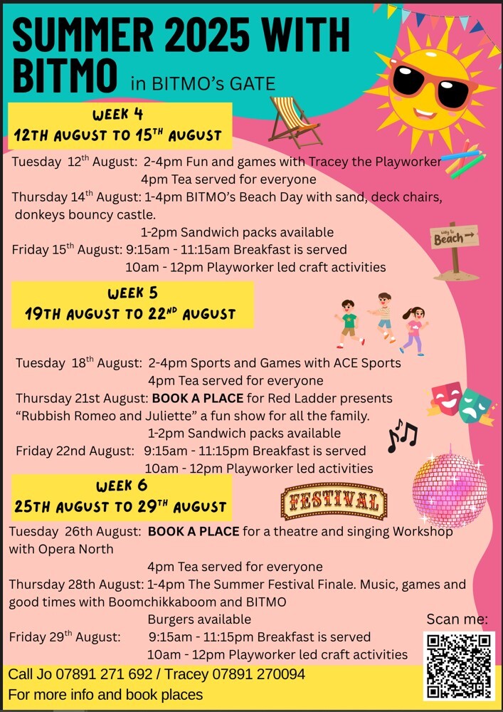 Summer programme weeks 4 to 6
