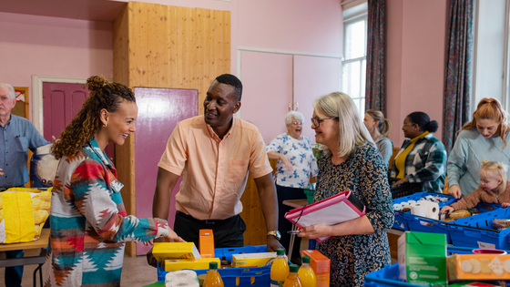 People working at a foodbank