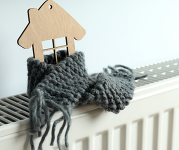 House wrapped in scarf