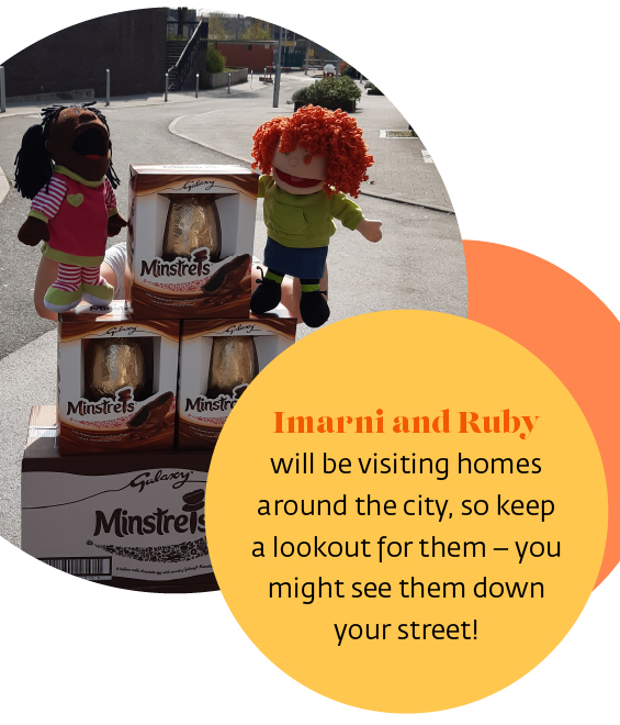 Imarni and Ruby out delivering Easter eggs