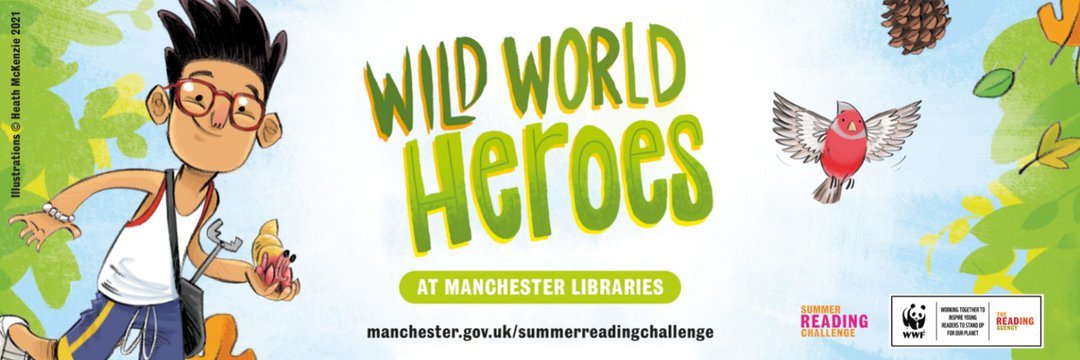 Poster which reads 'wild world heroes'