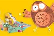 Animated owl with activity book